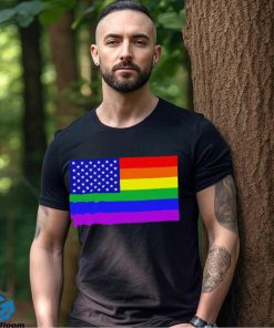 LGBT USA rainbow flag shirt