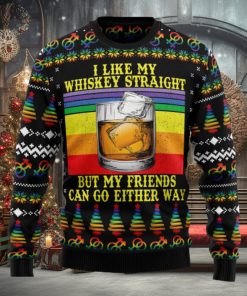 LGBT Whiskey Straight Ugly Christmas Sweater Thankgiving Gift Men Women