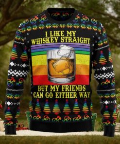 LGBT Whiskey Straight Ugly Christmas Sweater Thankgiving Gift Men Women