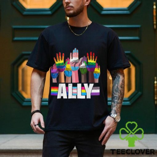 LGBTQ Ally For Gay Pride Month Transgender Flag Distressed T Shirt