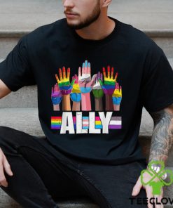 LGBTQ Ally For Gay Pride Month Transgender Flag Distressed T Shirt