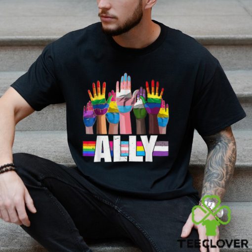 LGBTQ Ally For Gay Pride Month Transgender Flag Distressed T Shirt