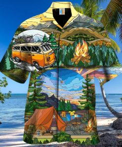 LIFE IS BEST WHEN YOURE CAMPING COLORFUL UNIQUE DESIGN UNISEX HAWAIIAN SHIRT FOR MEN AND WOMEN DHC17062411