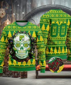 LIGA MX Club Leon Special Sugar Skull Christmas Ugly Sweater Custom Number & Name