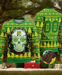 LIGA MX Club Leon Special Sugar Skull Christmas Ugly Sweater Custom Number & Name