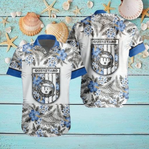 LIGA MX Queretaro FC Special Button Down Hawaiian Shirt Tropical Pattern