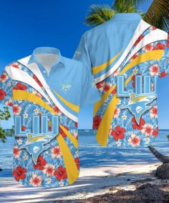 LIU Sharks NCAA Hibiscus Flower Pattern Aloha Hawaiian Shirt