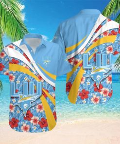 LIU Sharks NCAA Hibiscus Flower Pattern Aloha Hawaiian Shirt