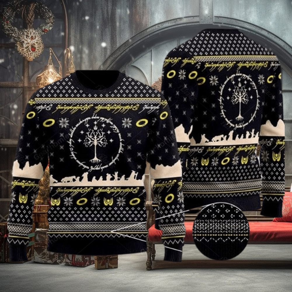 LOTR Ugly Knitted Christmas Sweater Xmas LOTR Ugly Knitted Christmas Sweater Xmas