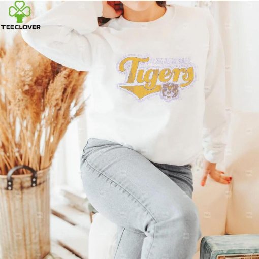 LSU Baseball 78 Tiger Script Women’s Tri Blend T Shirt
