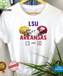 LSU Tigers 13 10 Arkansas Razorbacks Football 2022 gameday matchup final score shirt