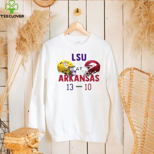 LSU Tigers 13 10 Arkansas Razorbacks Football 2022 gameday matchup final score hoodie, sweater, longsleeve, shirt v-neck, t-shirt