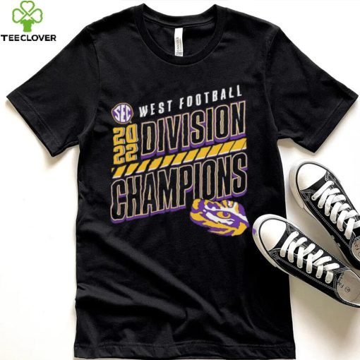 LSU Tigers 2022 SEC West Division Football Champions Slanted Knockout T Shirt