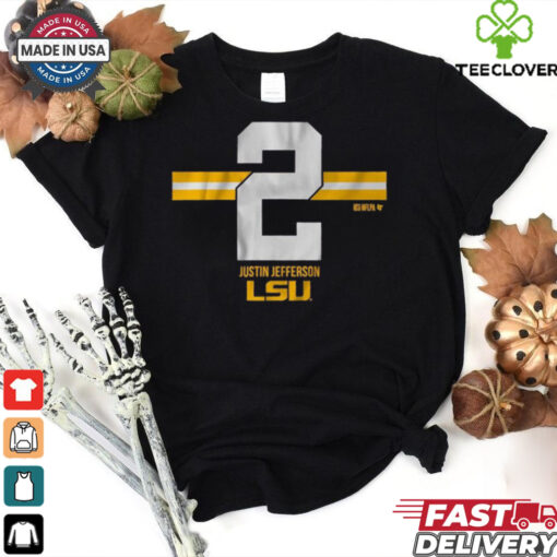LSU Tigers Football Justin Jefferson 2 Stripe t shirt