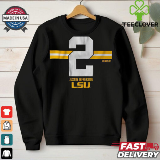 LSU Tigers Football Justin Jefferson 2 Stripe t shirt
