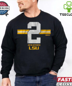 LSU Tigers Football Justin Jefferson 2 Stripe t shirt