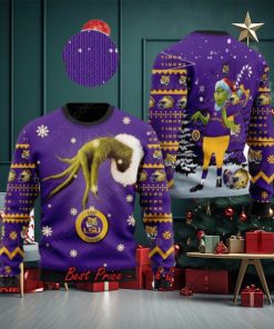LSU Tigers Grinch Candy Cane Ugly Christmas Sweater