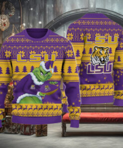LSU Tigers Grinch Ugly Christmas Sweater