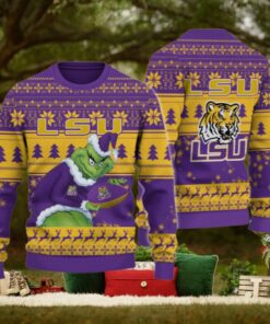 LSU Tigers Grinch Ugly Christmas Sweater