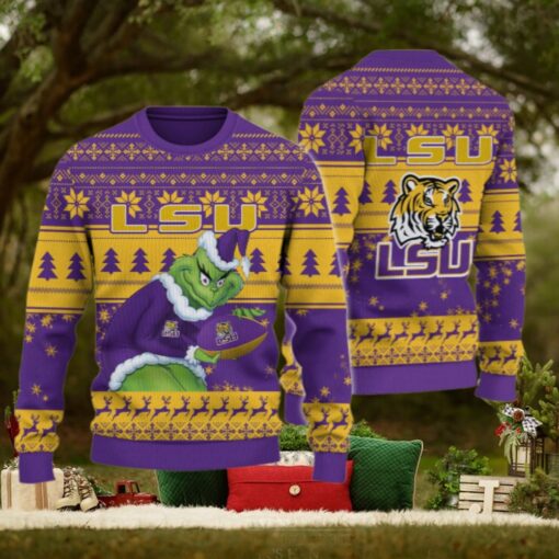LSU Tigers Grinch Ugly Christmas Sweater