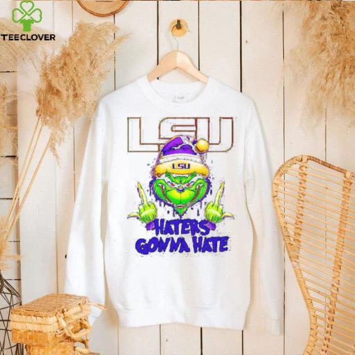 LSU Tigers Grinch middle finger haters gonna hate hoodie, sweater, longsleeve, shirt v-neck, t-shirt