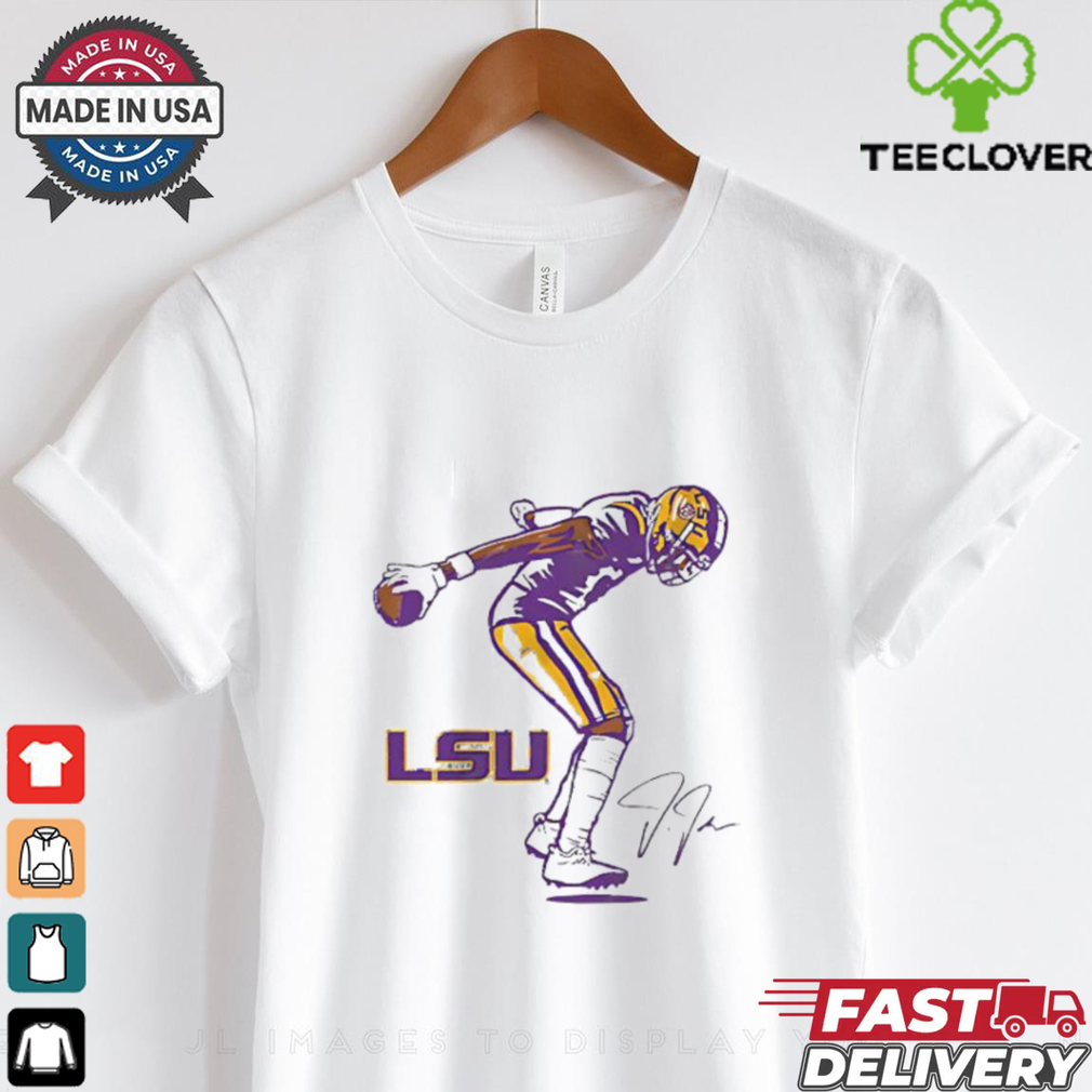 LSU Tigers Justin Jefferson graphic signature shirt LSU Tigers Justin Jefferson graphic signature shirt