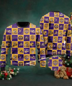 LSU Tigers Logos Ugly Christmas Sweater