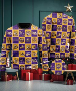 LSU Tigers Logos Ugly Christmas Sweater