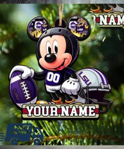 LSU Tigers NCAA Mickey Mouse Christmas Tree Decorations Custom Name Xmas Ornament