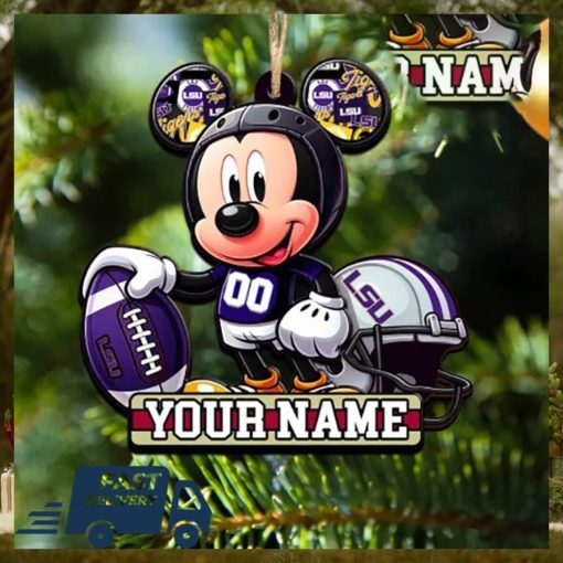 LSU Tigers NCAA Mickey Mouse Christmas Tree Decorations Custom Name Xmas Ornament