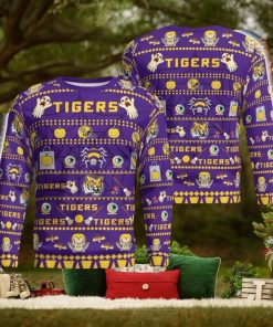 LSU Tigers Pumpkin Halloween Spooky Ghost Pattern Funny 3D Sweater Men And Women Gift