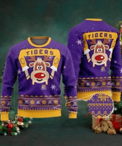 LSU Tigers Reindeer Ugly Christmas Sweater