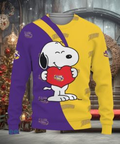 LSU Tigers Snoopy Cute Heart American Sports Team Ugly Christmas Sweater