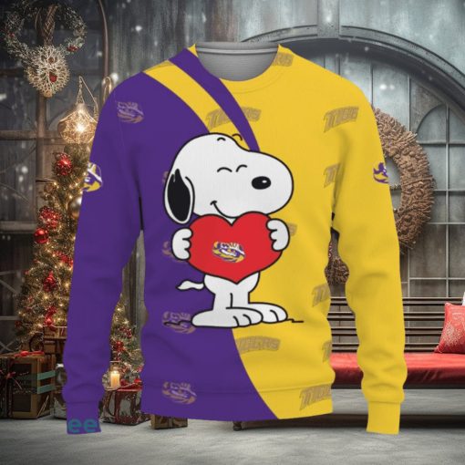 LSU Tigers Snoopy Cute Heart American Sports Team Ugly Christmas Sweater