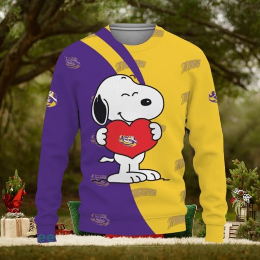 LSU Tigers Snoopy Cute Heart American Sports Team Ugly Christmas Sweater