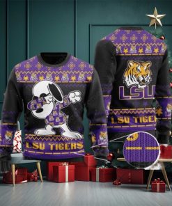 LSU Tigers Snoopy Dabbing Ugly Christmas Sweater