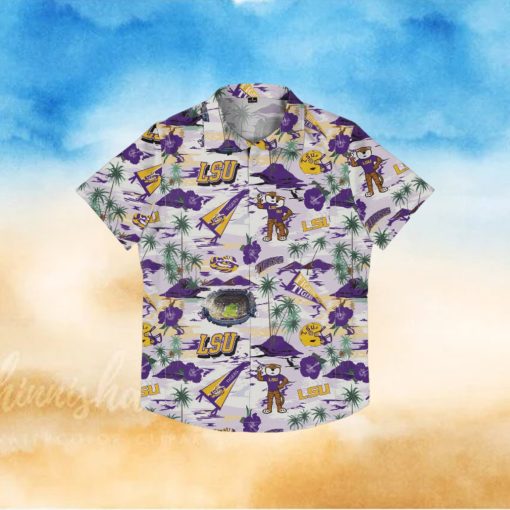 LSU Tigers Thematic Stadium Print Hawaiian Shirt