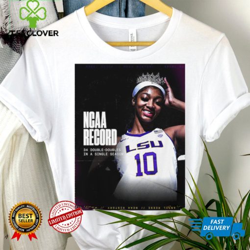 LSU Tigers Women’s NCAA Tournament Angel Reese Record 34 Double Doubles in a single season poster shirt