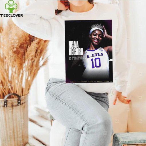 LSU Tigers Women’s NCAA Tournament Angel Reese Record 34 Double Doubles in a single season poster shirt