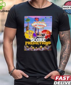 LSU Tigers vs USC Trojans football helmet score predictions welcome to fabulous Las Vegas shirt