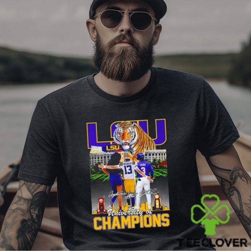 LSU University of Champions Angel Reese Garrett Nussmeier Dylan Crews signature hoodie, sweater, longsleeve, shirt v-neck, t-shirt