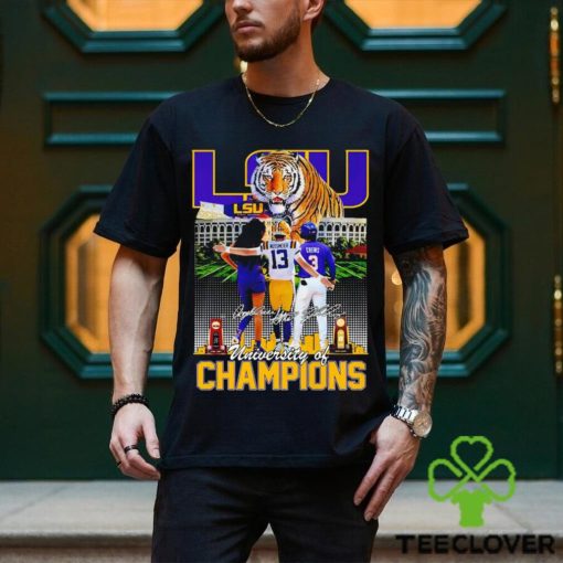 LSU University of Champions Angel Reese Garrett Nussmeier Dylan Crews signature hoodie, sweater, longsleeve, shirt v-neck, t-shirt