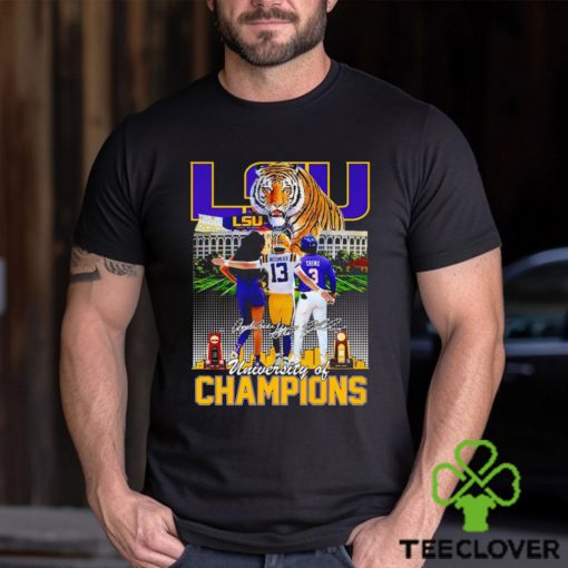 LSU University of Champions Angel Reese Garrett Nussmeier Dylan Crews signature hoodie, sweater, longsleeve, shirt v-neck, t-shirt