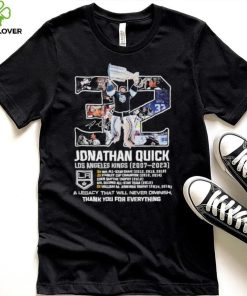 Jonathan Quick Los Angeles Kings 2007 2023 thank you for everything signature shirt