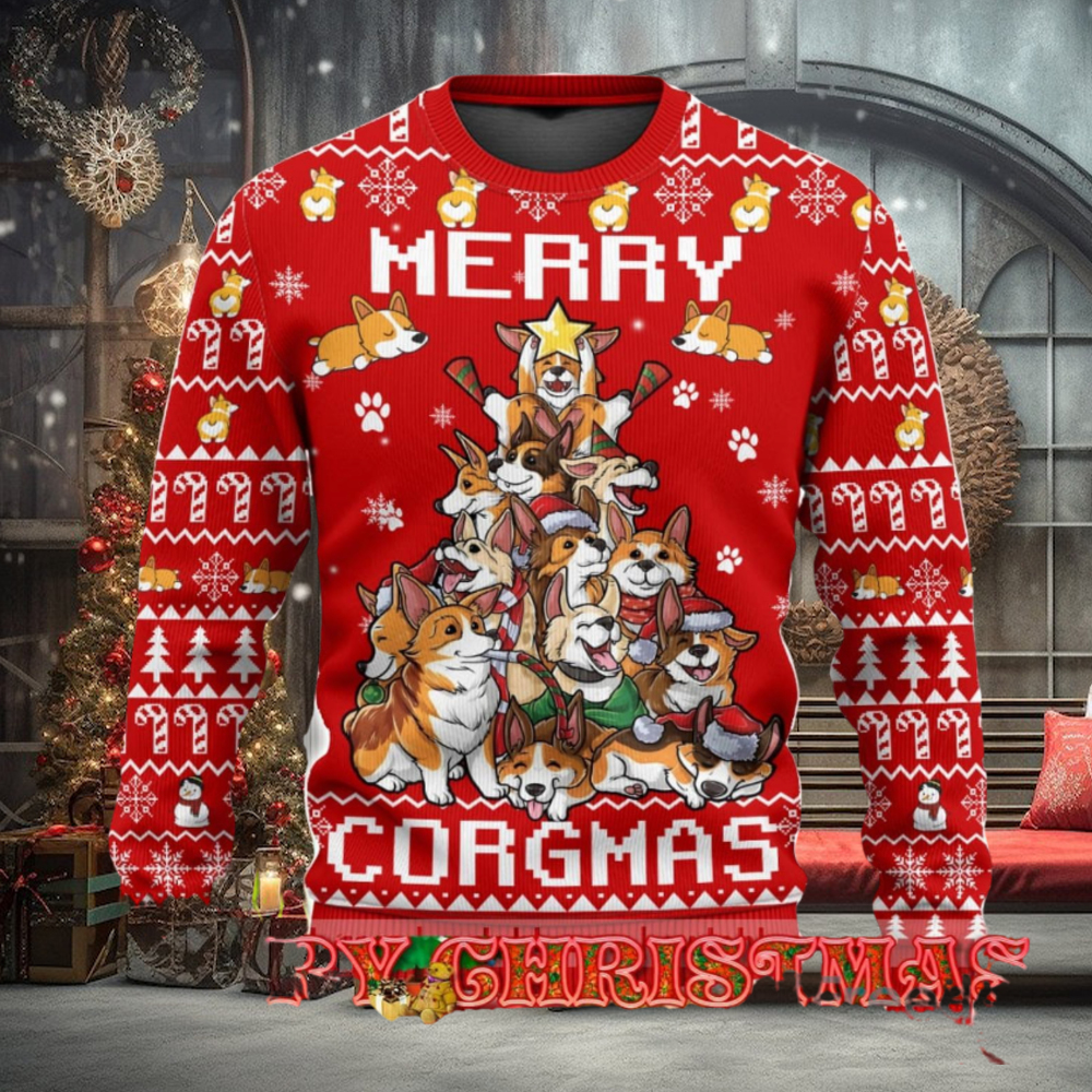 Funny Corgi Merry Corgmas Ugly Christmas Sweater For Men & Women Funny Corgi Merry Corgmas Ugly Christmas Sweater For Men & Women