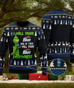 Labatt Blue Grinch Will Drink Everywhere Ugly Sweater