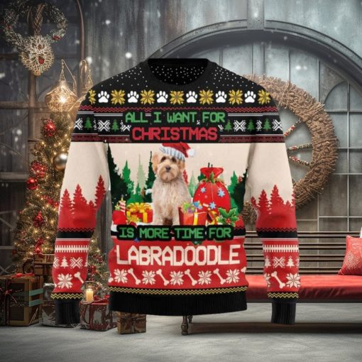 Labradoodle All I Want For Christmas Is More Time Ugly Christmas Sweater
