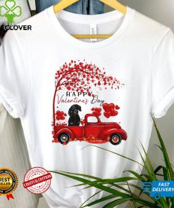 Labrador Driving Truck Happy Valentines Day Black Dachshund Shirt