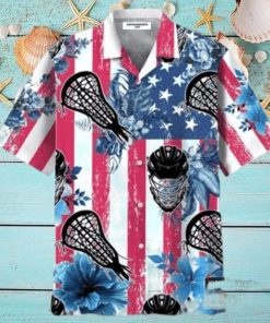 Lacrosse American Flag Hawaiian Shirt