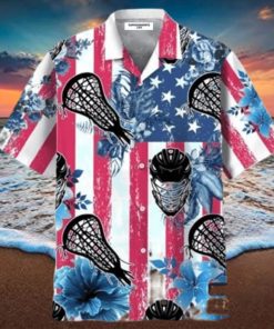 Lacrosse American Flag Hawaiian Shirt